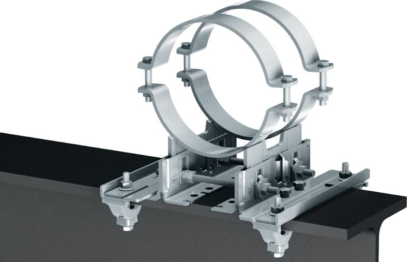 MP-PS sijas stiprinājuma punktu savienotājs Siju savienotāji MP-PS cauruļu atbalstu stiprināšanai pie tērauda sijām
