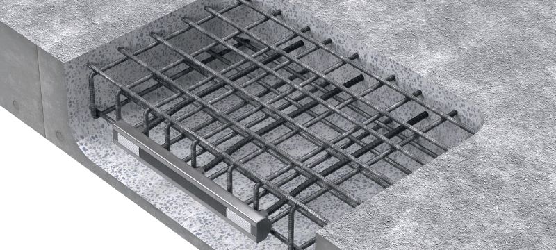 HAC-V stiegrots profils paneļu priekšpusei Ieliekamie enkurprofili paneļu priekšpusei Pielietojumi 1