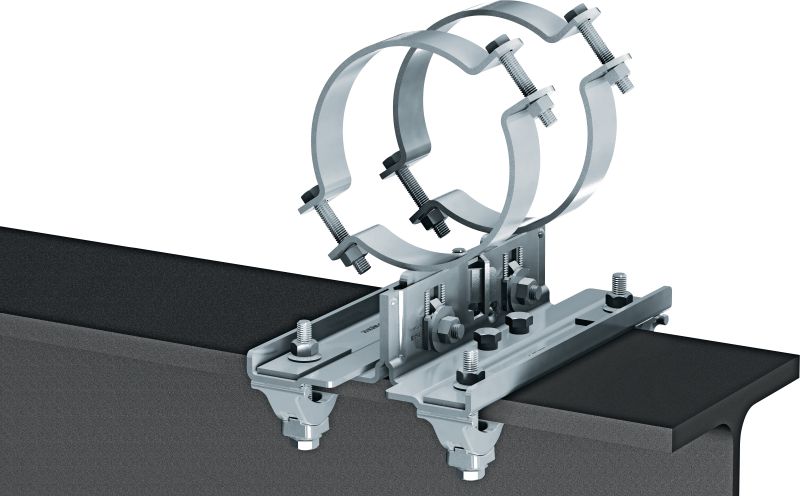 MP-PS sijas stiprinājuma punktu savienotājs Siju savienotāji MP-PS cauruļu atbalstu stiprināšanai pie tērauda sijām