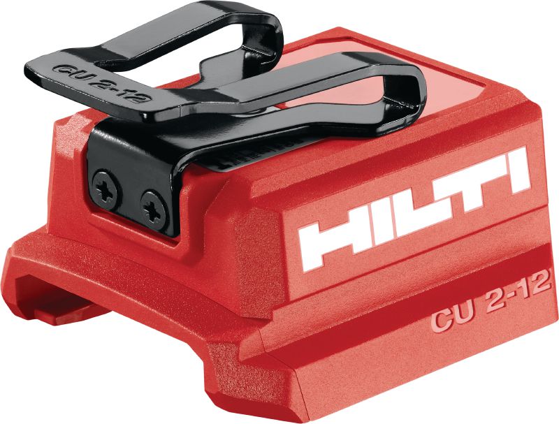 CU 2-12 uzlādes adapteris USB uzlādes adapteris Hilti 12 V akumulatoriem – var izmantot planšetdatoru, tālruņu un citu ierīču ar USB-C vai USB-A pieslēgvietām uzlādei